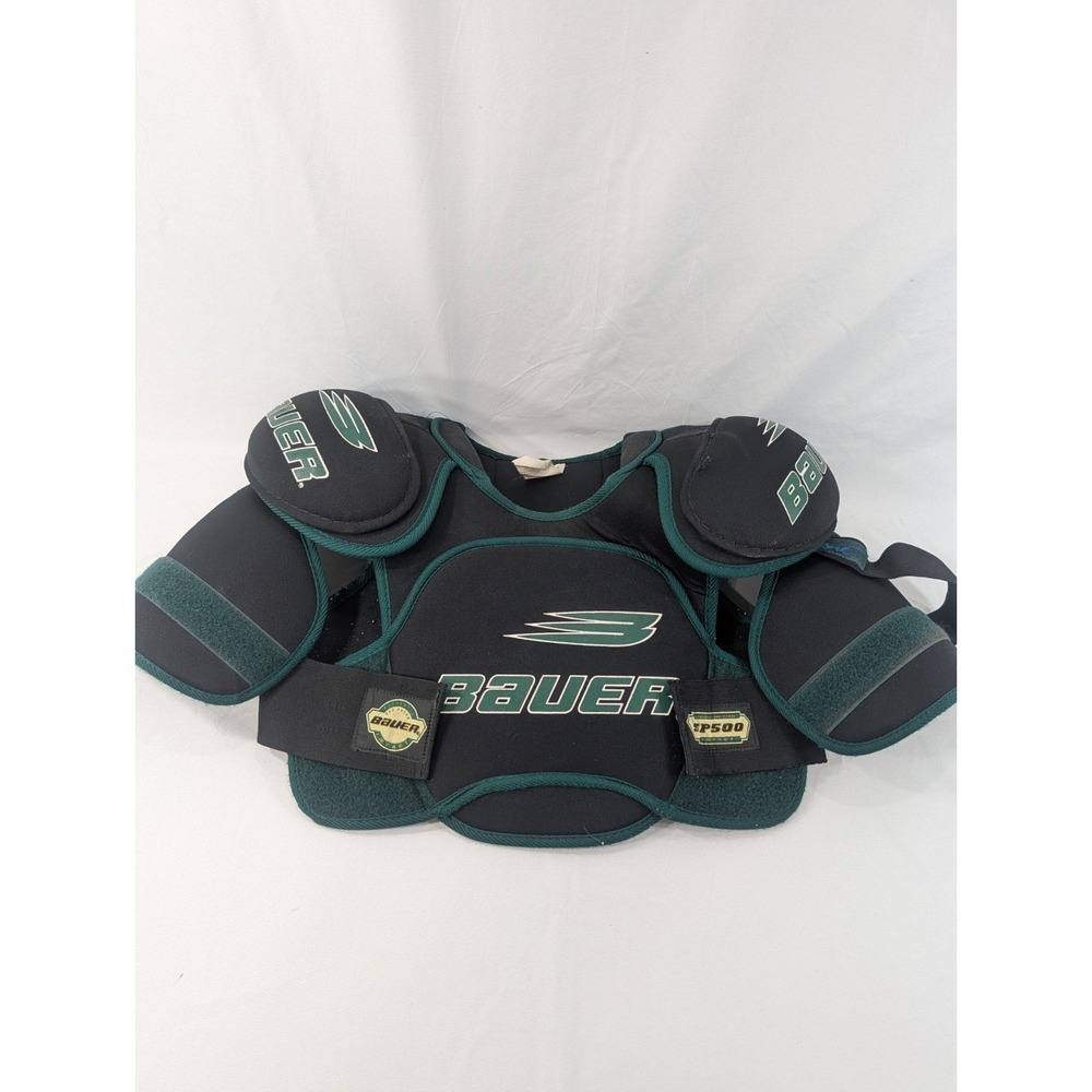 Vintage Bauer SP500 Impact Hockey Chest Protector Size L Black/Green‎